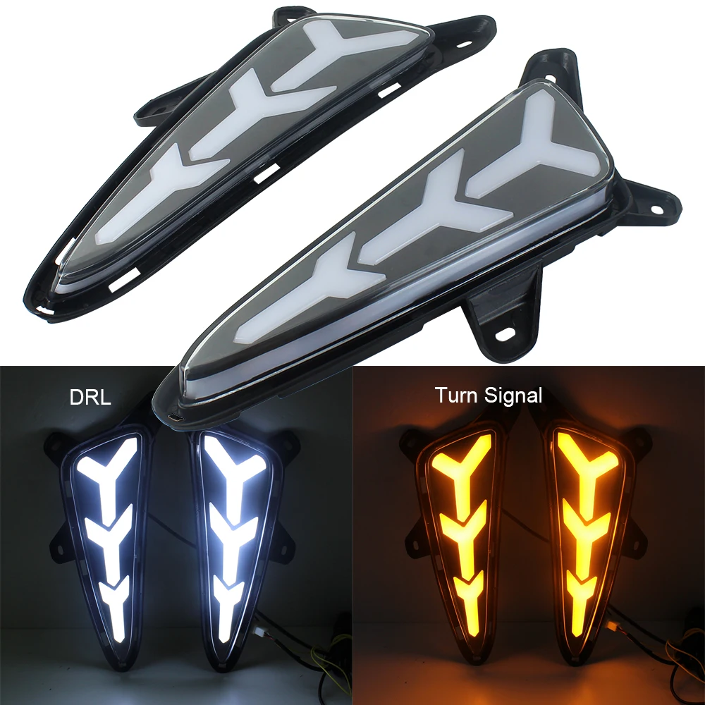 Светодиодные дневные ходовые огни со стрелкой функция плавного поворота для Toyota