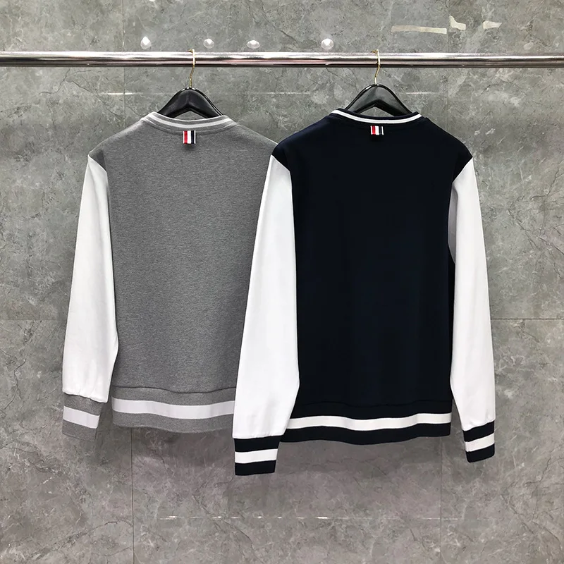 

TB 2021 Fashion THOM Brand hooded Clothing Pullover Cotton Jacket Men Sweatshirts O-Neck Casual Sportswear Spring Autumn Coat
