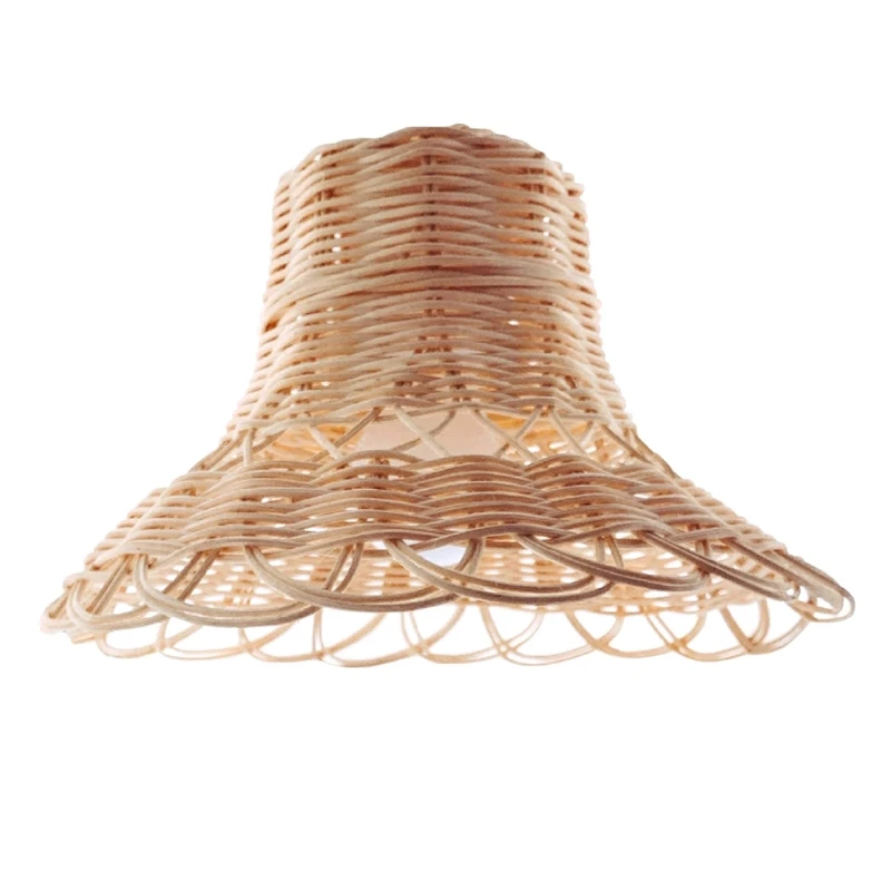 

Hand-woven Natural Rattan Lampshade Chandelier Hanging Light Shades for Homestay