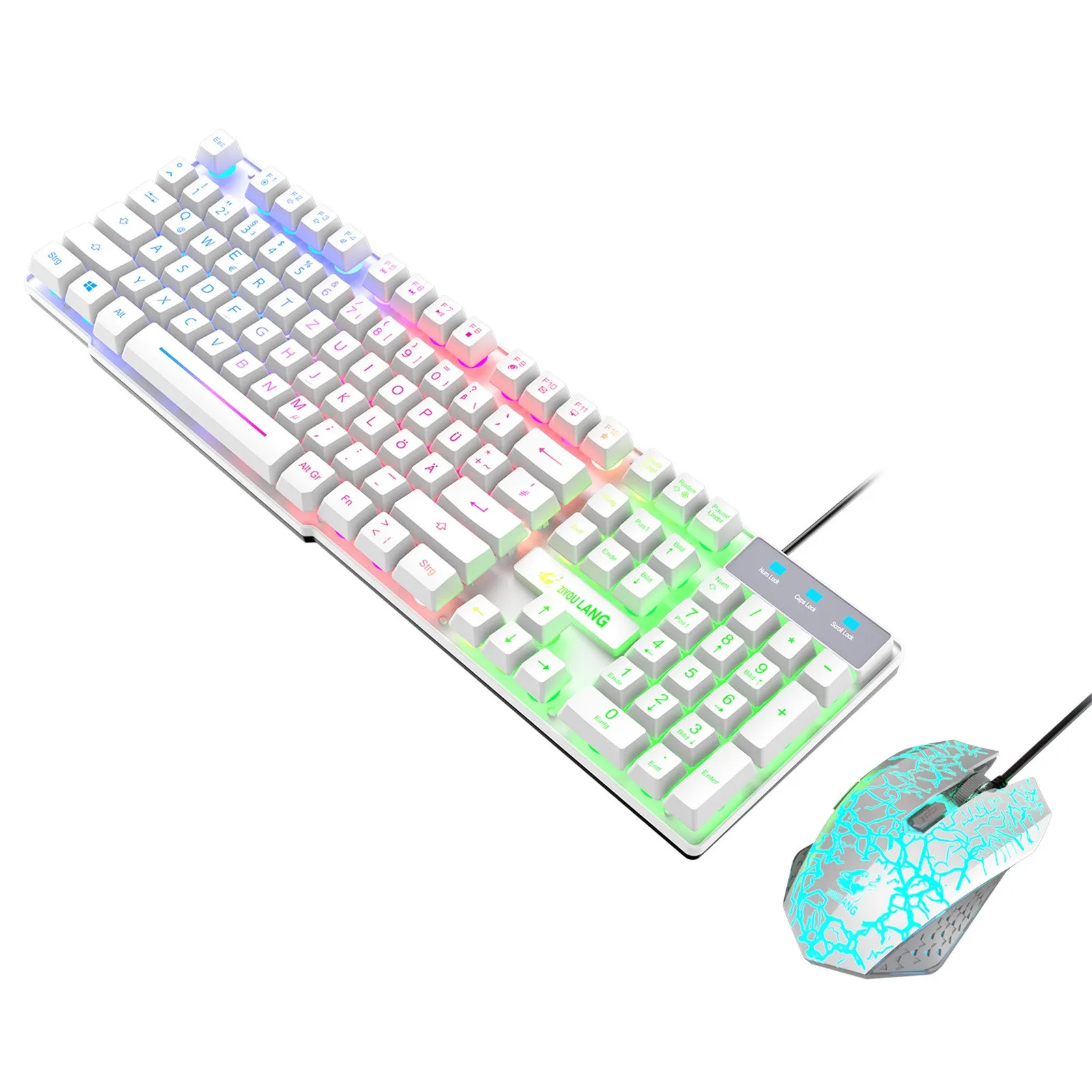 

HIPERDEAL 2021 Solid & Durable T13 Rainbow Backlight Usb Ergonomic Gaming Keyboard and Mouse Set High Quality For PC Laptop