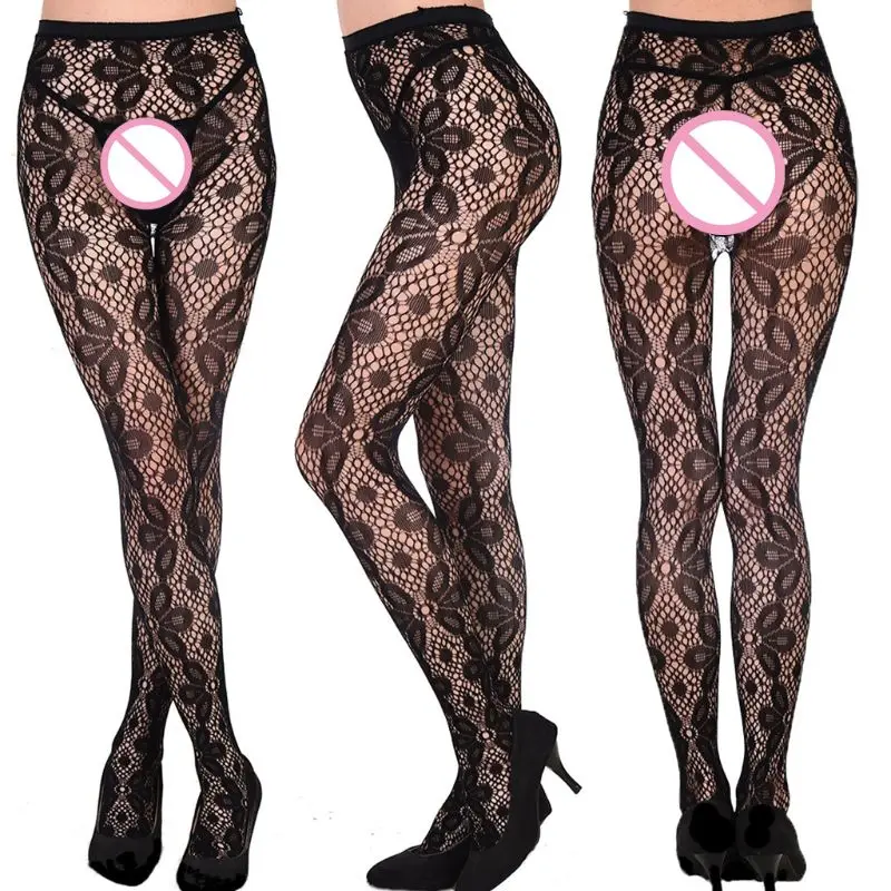 KLV женские плюшевые колготки размера ажурные сетчатые прозрачные жаккардовые