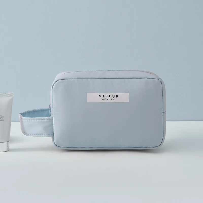 Light blue-(S) Женская косметичка, Женская Портативная сумка для путешествий, органайзер, новинка, косметичка для туалетных принадлежностей, Большая вместительная косметичка, спонж, сумки - Цвет: Light blue-(S)