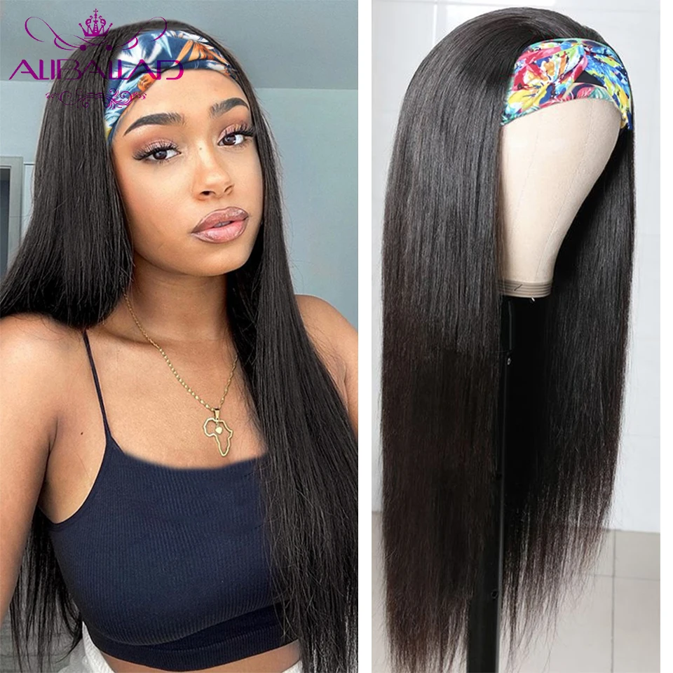 

30 32 34 36 Inch Straight Headband Wig Human Hair Peruvian Remy Hair Wigs For Black Women Glueless Headband Wigs Straight Hair