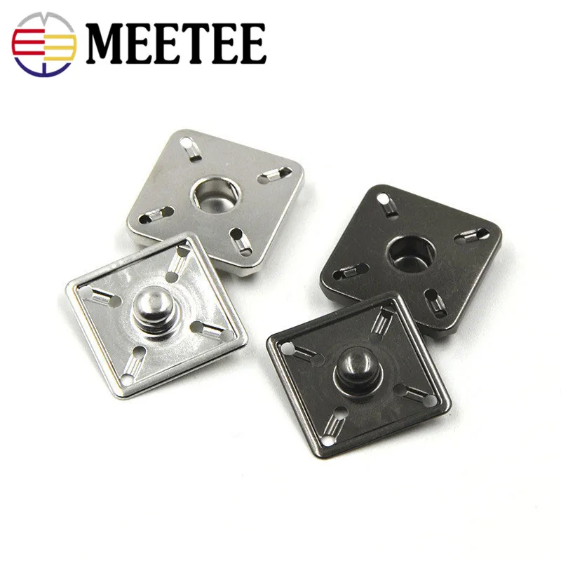10 шт. квадратные металлические кнопки Meetee для нажатия Пряжка рукоделия шитье