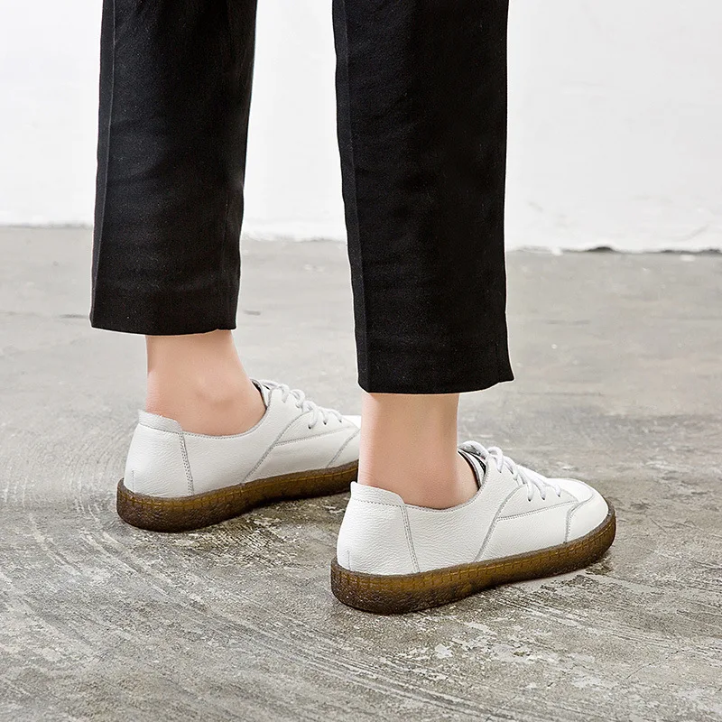 2019 новые модные повседневные туфли из мягкой кожи на весну и осень женская обувь