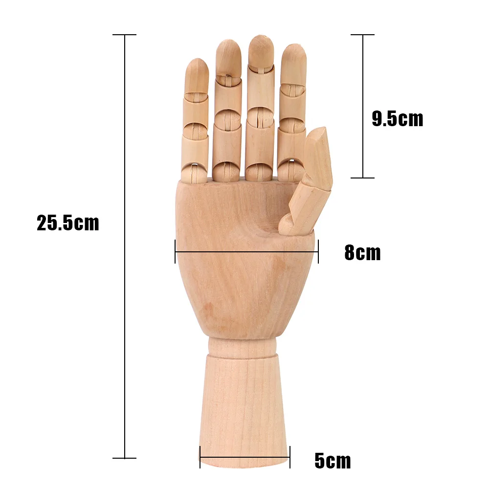 Wooden Hand Model Human Artist Models 10 Inches Tall Sketch Mannequin Model Home Decor Flexible Jointed Doll Movable Limbs images - 6