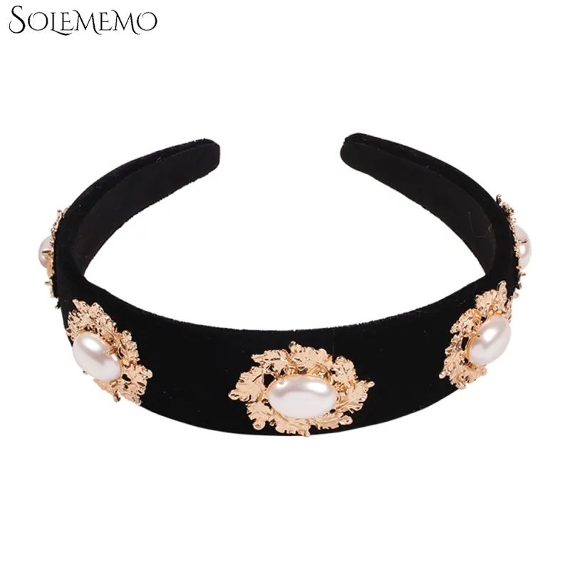 Винтажная повязка на голову в стиле барокко с искусственным жемчугом для женщин