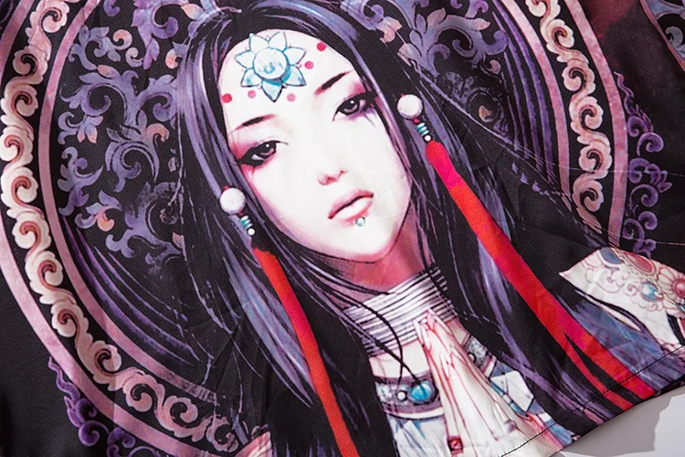 Лето 2020 Новый Ukiyo-e Harajuku стиль аниме печать кимоно мужчина женщина топ кардиган