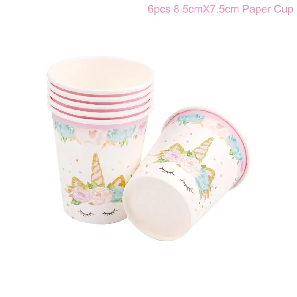 Paper cup PATIMATE 100 шт Единорог мешочек для печенья, конфет Единорог вечерние украшения подарок с Unicorn сумка Свадьба День Рождения Декор упаковка поставки - Цвет: Paper cup