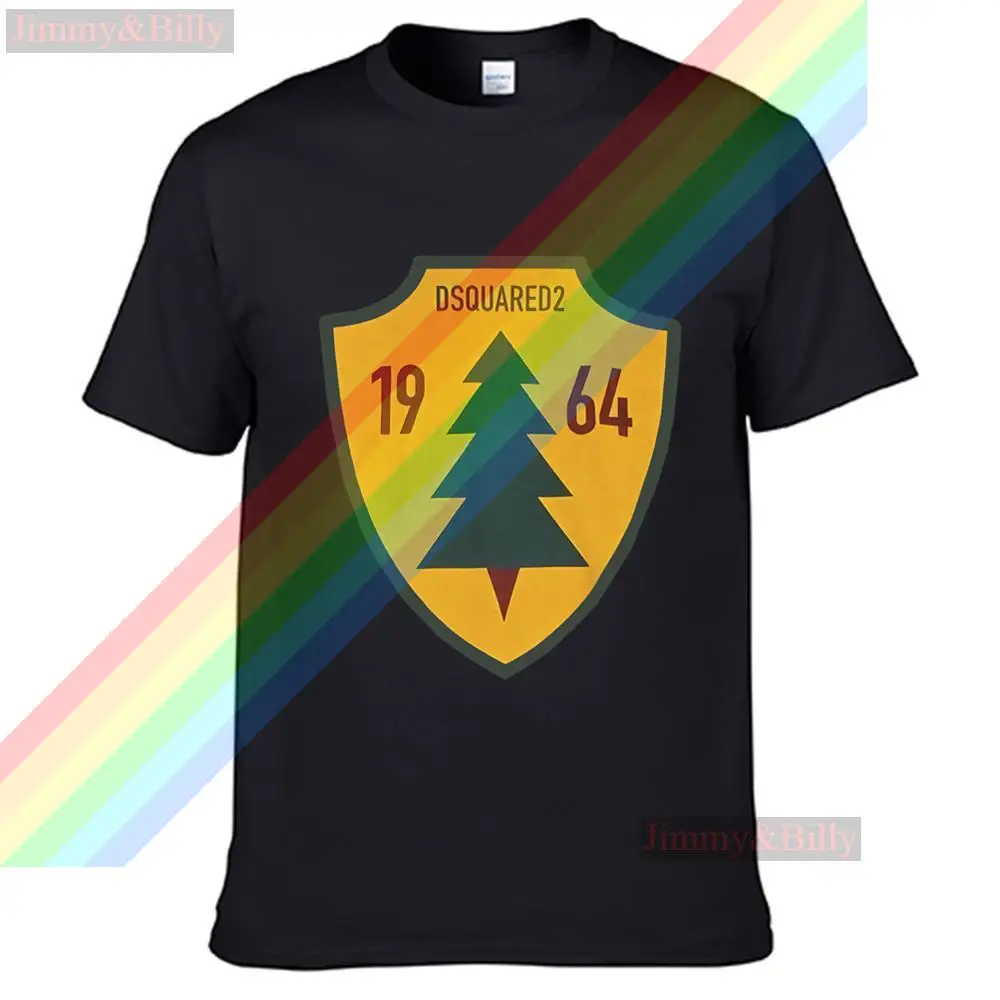 

2021 The Tree In The Shield DSQ2 1964 Men Women Summer 100% Cotton Black Tees Male Newest Top Popular Normal Tee Shirts Unisex
