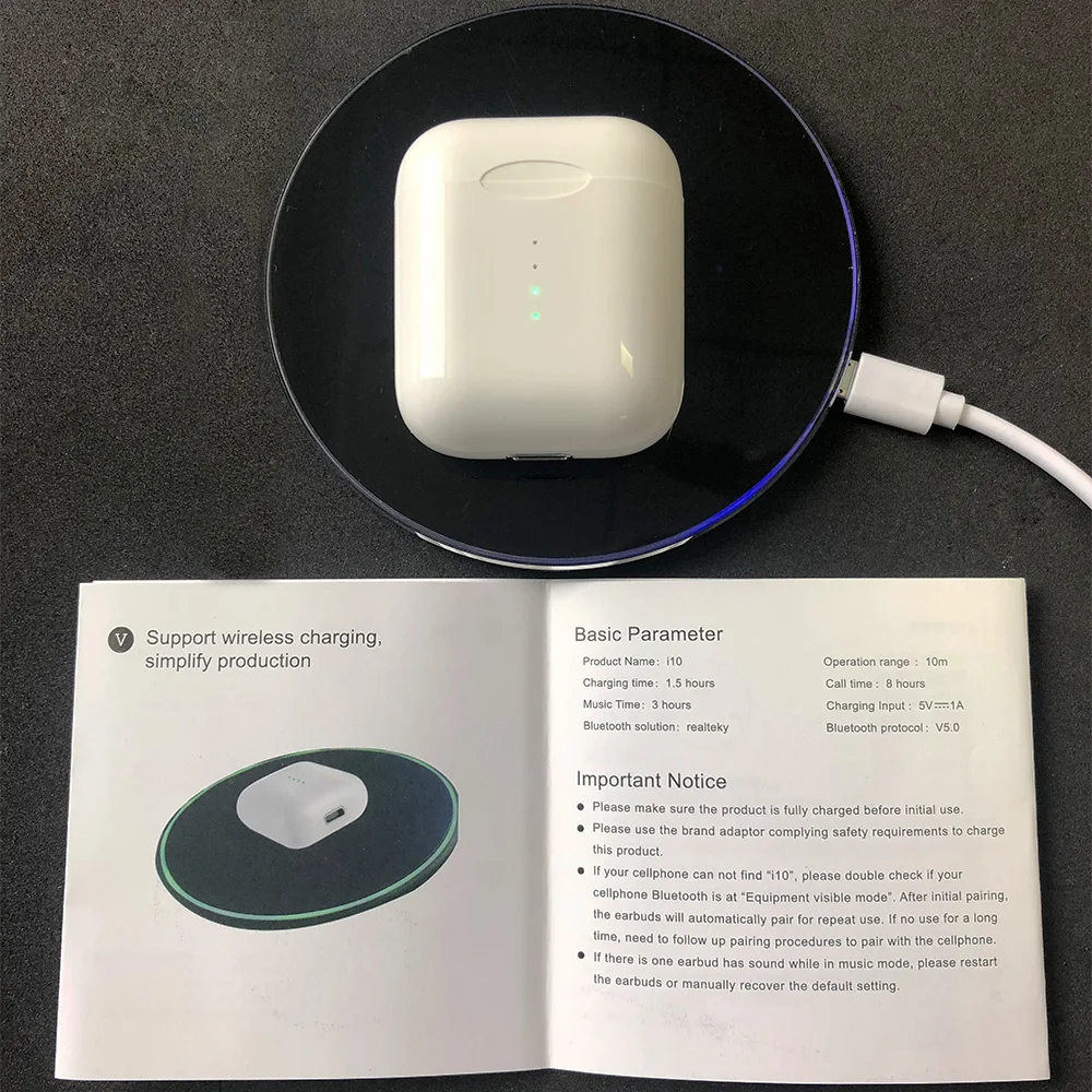 i10 TWS Bluetooth наушники беспроводные Bluetooth 5,0 наушники Сенсорное управление для Android IOS PK i500 i200 i100 i60 i30 TWS