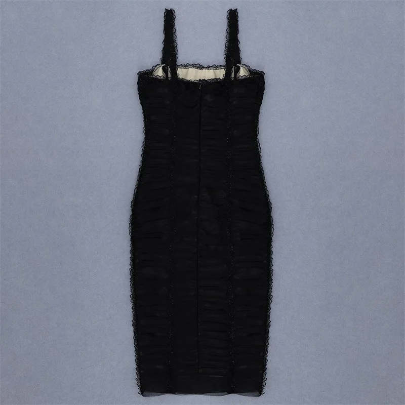 Женское вечернее платье с рюшами облегающее кружевное до колена на тонких