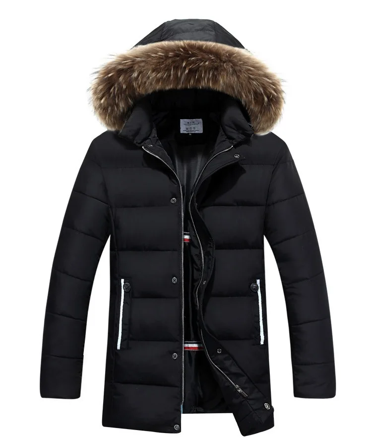 Мужские парки зимние теплые деловые повседневные Модные ветровки куртки толстые