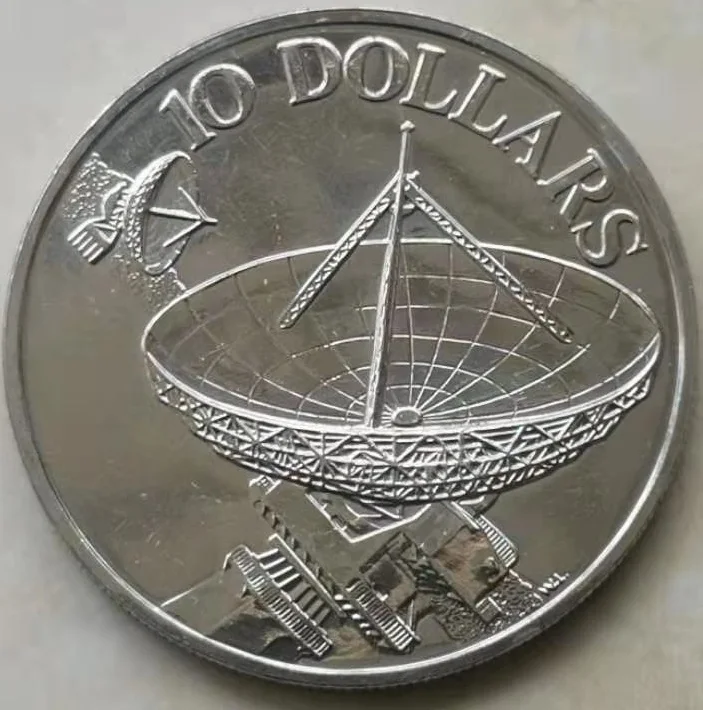 Монета Сингапура 10 долларов 1980 года связи спутник Юго-Восточной Азии 100% оригинальная монета новая 40 мм.