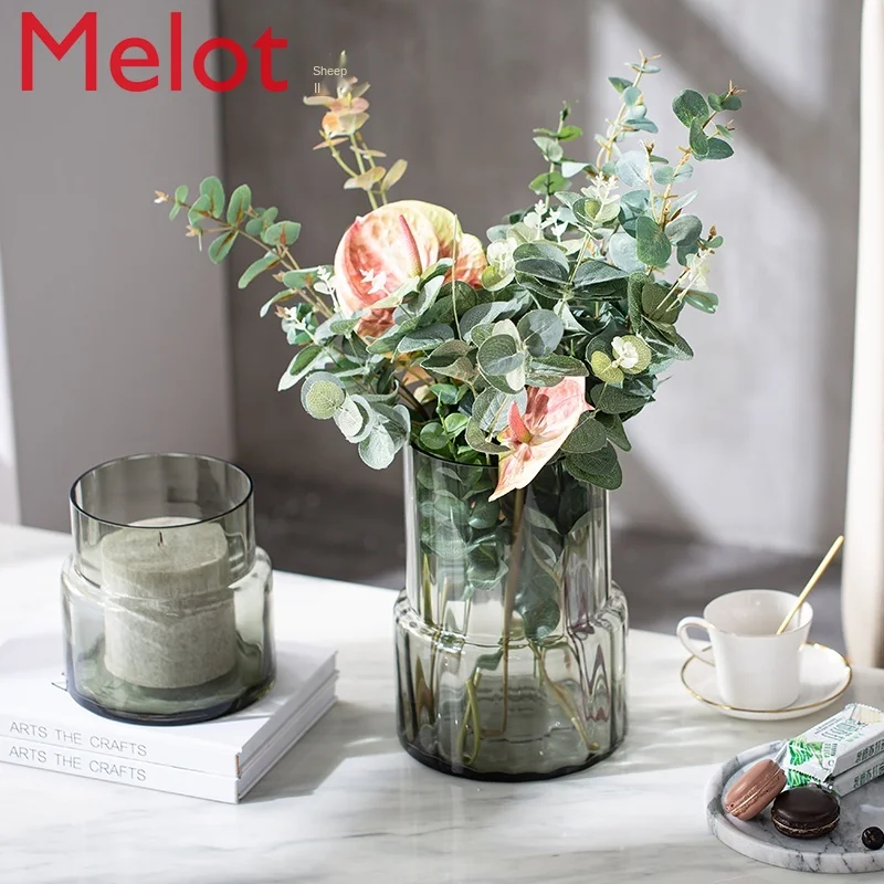 

Modern Simple Transparent Environmentally Friendly Glass Vase Living Room Decoration Art Fresh Dried Flower and Flowerpot