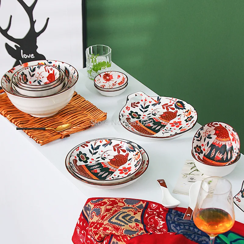 Керамическая посуда подглазурная цветная Медвежья домашняя | Дом и сад