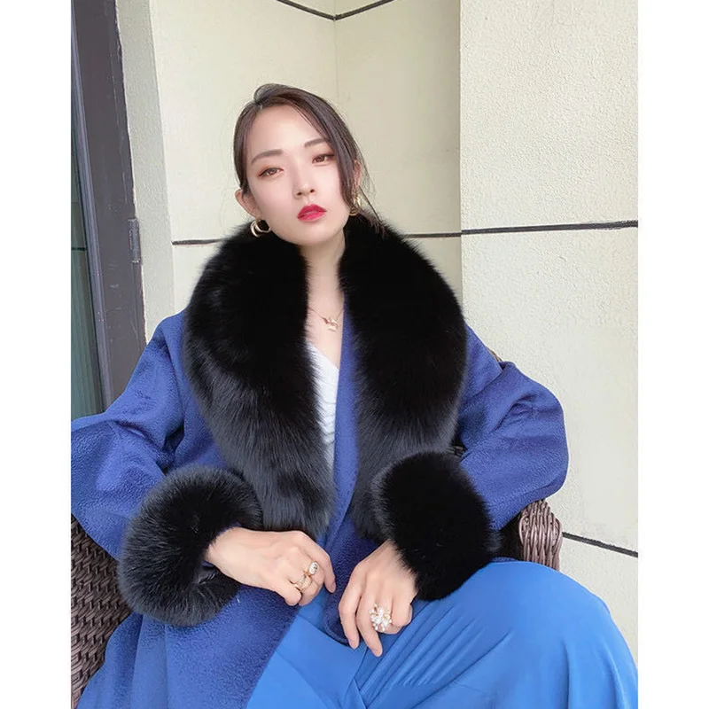 Женский съемный воротник и манжеты Ms.MinShu из натурального Лисьего меха|scarf for women|fur