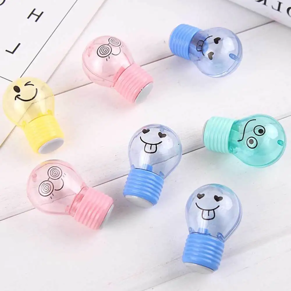 

10PCS Bulb Shape Pencil Sharpeners Portable Cartoon Sharpener Pencil Sharpening Tool Stationery Gift Assorted Style