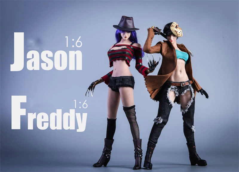 

In Stock 1/6 Scale Jason Head Sculpture Freddy Head Sculpture Dressing Suite Full Set Figures For Fans