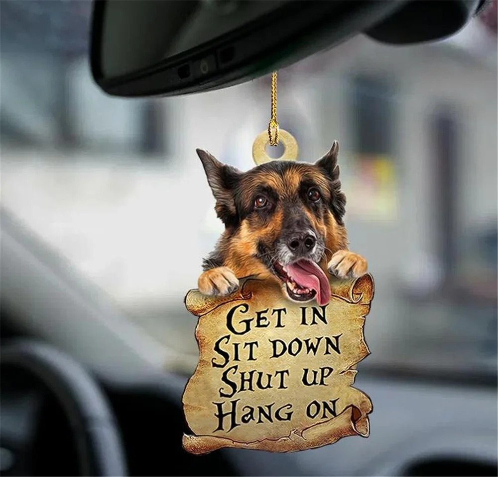

Animal Lover Two Sided Ornament Auto Accessory Puppy Ornaments Lover Gifts Funny Car Hanging Decor Available for Many Dog Breeds