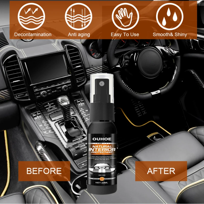 

Plastic Interior Restoration Agent Car Plastic Exterior Restorer Liquid Refresh Trim Hydrophobic Coating Cleaner Accessory 30ml
