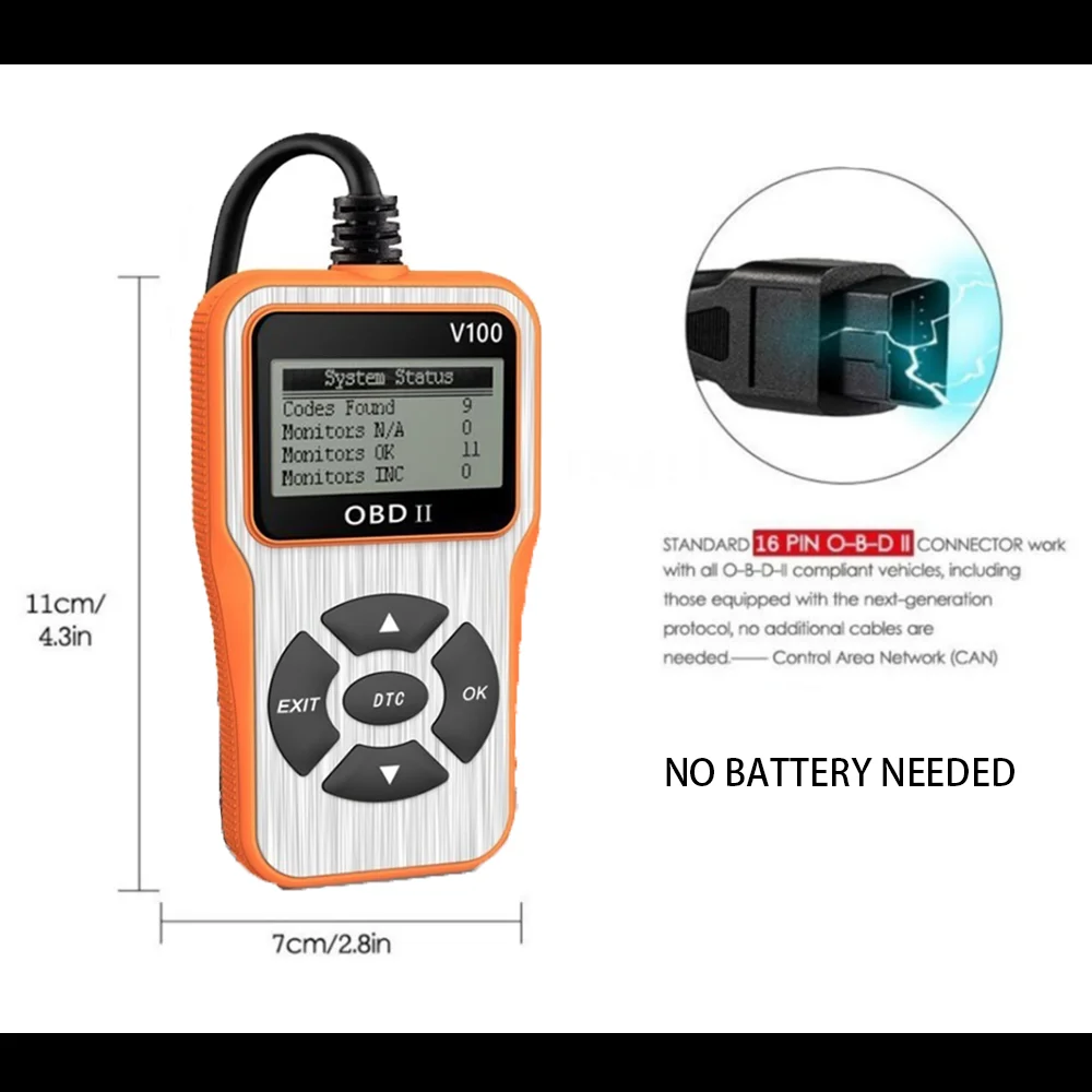 Автомобильный сканер OBD2 автомобильный диагностический инструмент V100 считывание