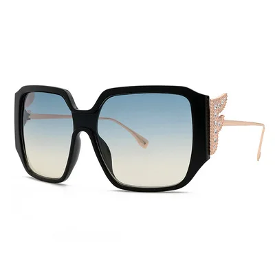 

Big Frame Diamond Sunglasses Women Brand Design Flash Square Shades Female Mirror Sun Glasses Oculos Lunette
