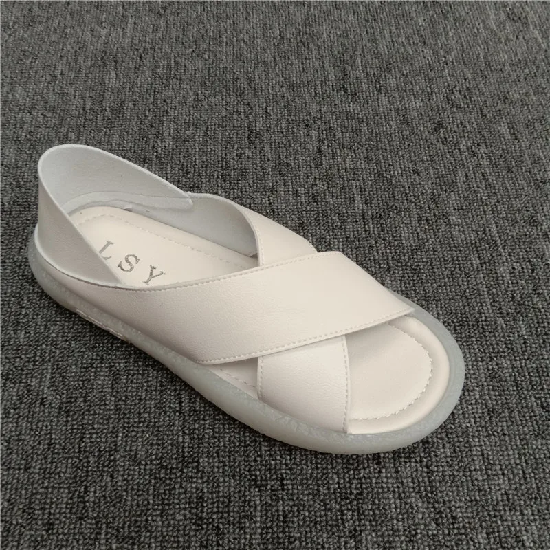 

Shoes Genuine Leather Slippers Women Summer Slides Fashion Low Pantofle Luxury Flat Soft 2021 Rome Basic Rubber PU Scandals