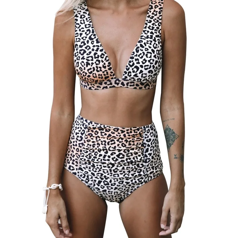 

High Waist Bikini 2021 Leopard Bikini Women Push Up Swimsuit Women Printed Swimwear Mujer Biquini Summer Swim Beachwear