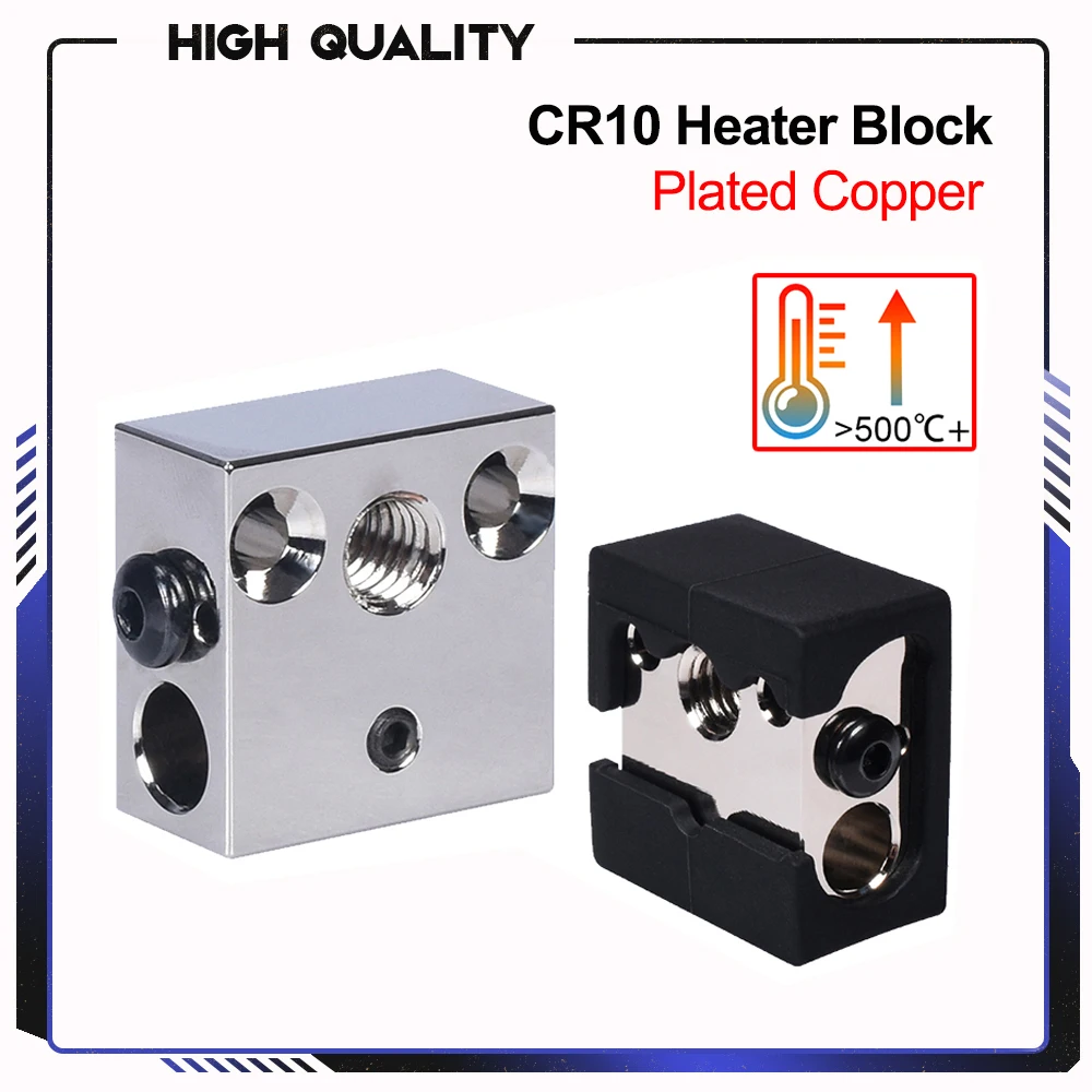 CR10 Heater Block Plated Copper Swiss CR 10 Hotend Heat Block For MK8 Silicone Socks Nozzle DDB Extruder Cr10s Ender3 Upgrade CR10 Heater Block Plated Copper Swiss CR 10 Hotend Heat Block For MK8 Silicone Socks Nozzle DDB Extruder Cr10s Ender3 Upgrade