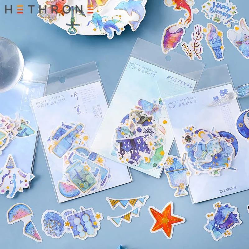 Hethrone 2 шт./пакет ручная роспись Звезда путешествия прозрачный ПВХ вручную учетной