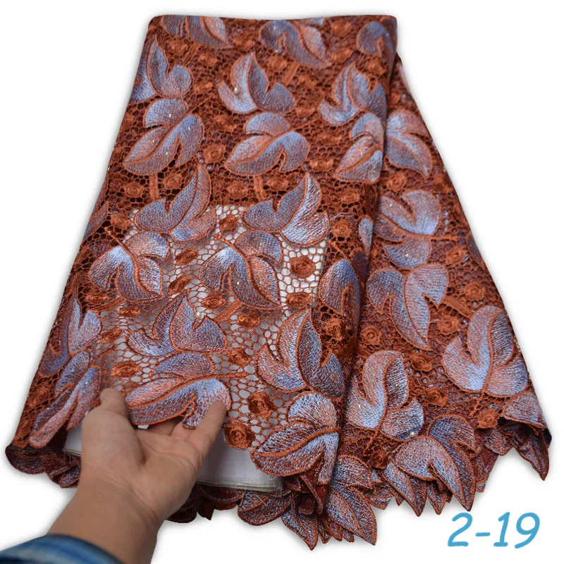 Новейший дизайн нигерийская Водорастворимая кружевная ткань африканская