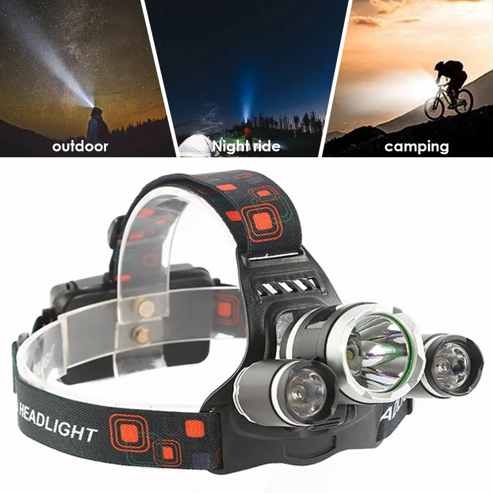 

Torch Lamp Headlight Portable Durable 20000LM T6+2XPE Rechargeable Hiking 3 LED Headlamp Sporting Goods Outdoor Camping