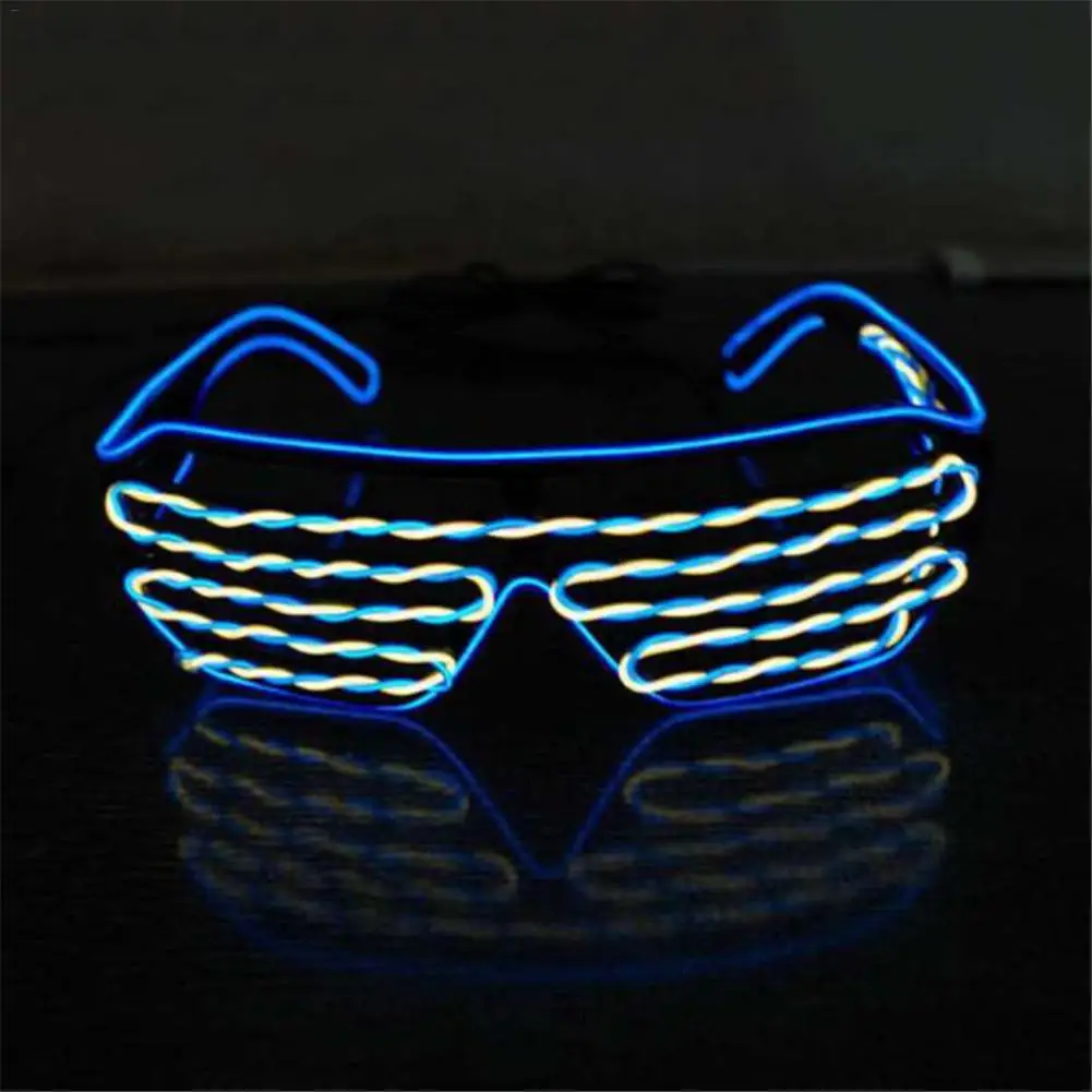 Новый стиль светодиодный бокалы с подсветкой растущий затвор EL Wire неоновые очки