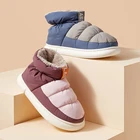 Зимние женские ботинки, обувь, водонепроницаемые теплые плюшевые ботильоны для дома, снегоступы, Нескользящие домашние тапочки для пола, женская обувь