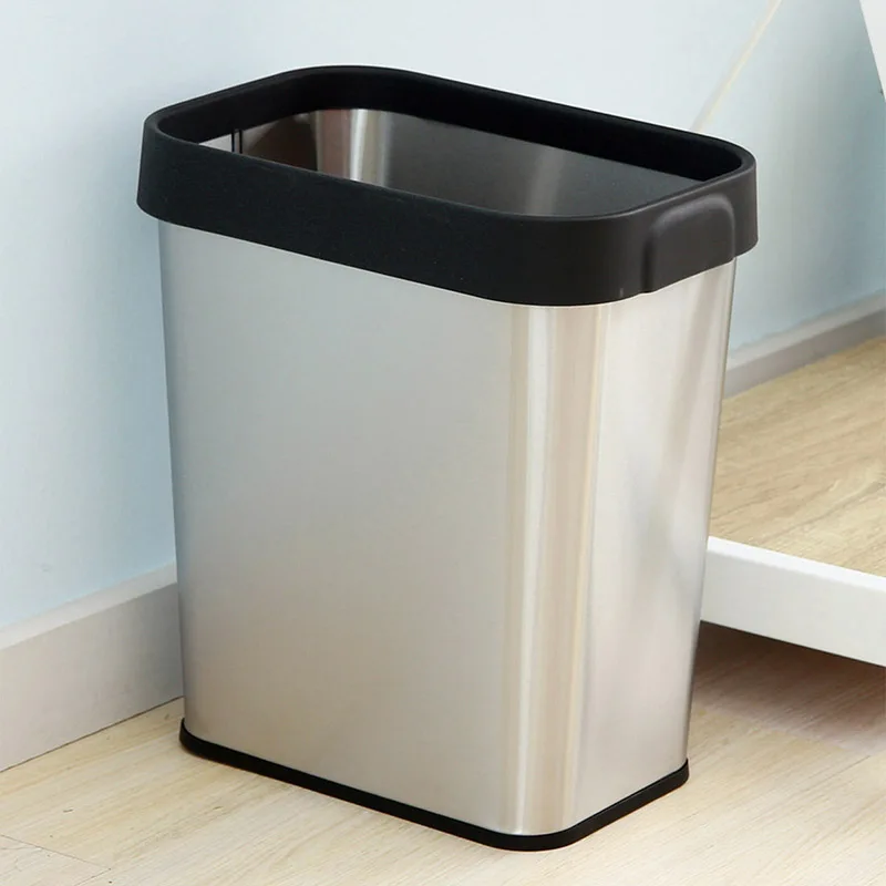 8L Нержавеющая сталь прямоугольник мусорная корзина для мусора мусорный бак