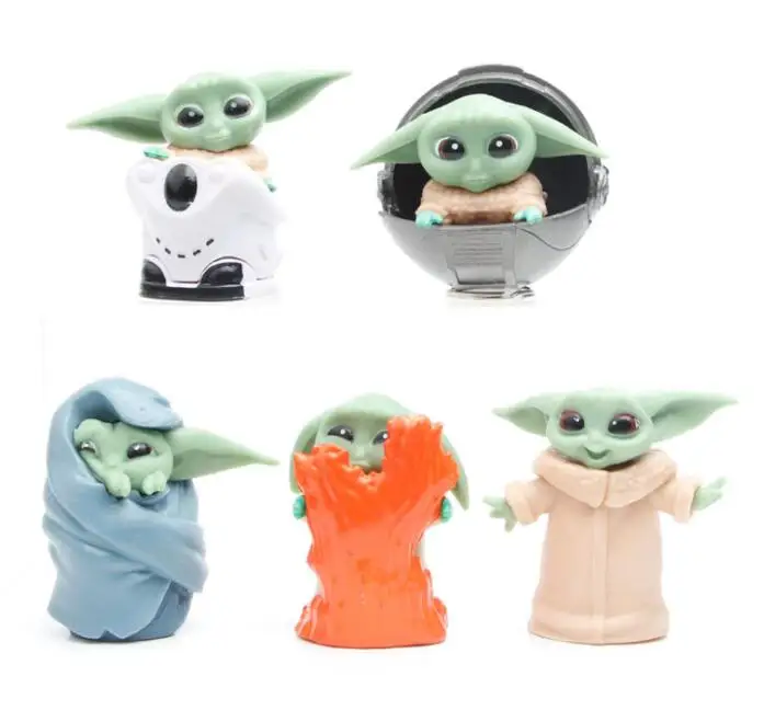 

5pcs/set Baby YODA Mandalorian Cute Cute Statue Figure Toys