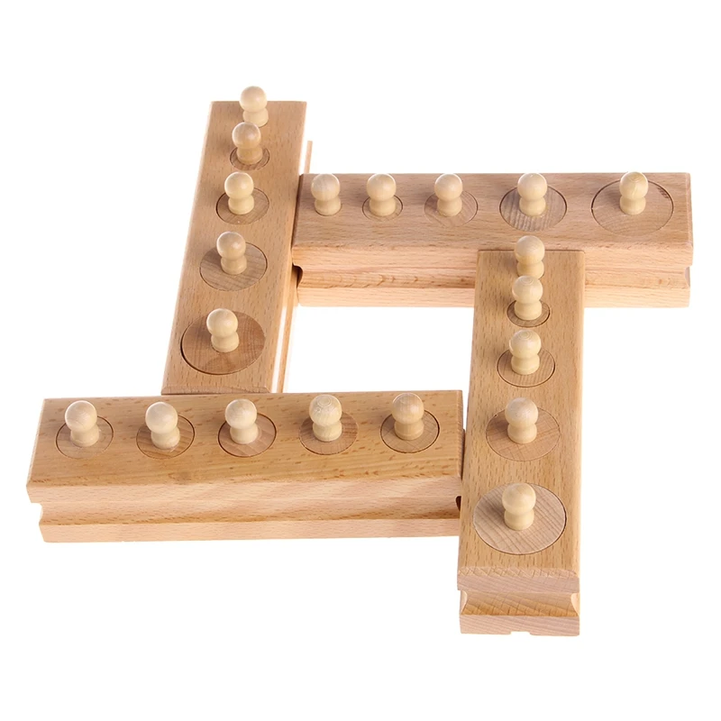 

2018 4Pcs /Set Educational Wooden Kid Montessori Math Cylinder Socket Early Learning Development Teaching Baby Kids Child Toy