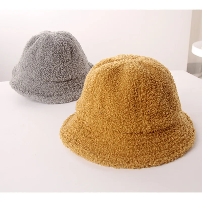 H7658 детская Рыбацкая шляпа осень-зима корейский чистый цвет теплая Толстая Кепка