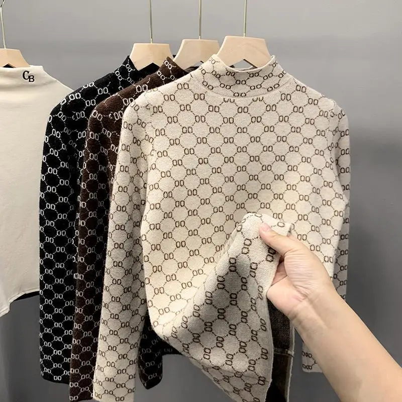 

Base coat women's semi turtleneck sweater long sleeve autumn winter 2020 new sweater with knitwear