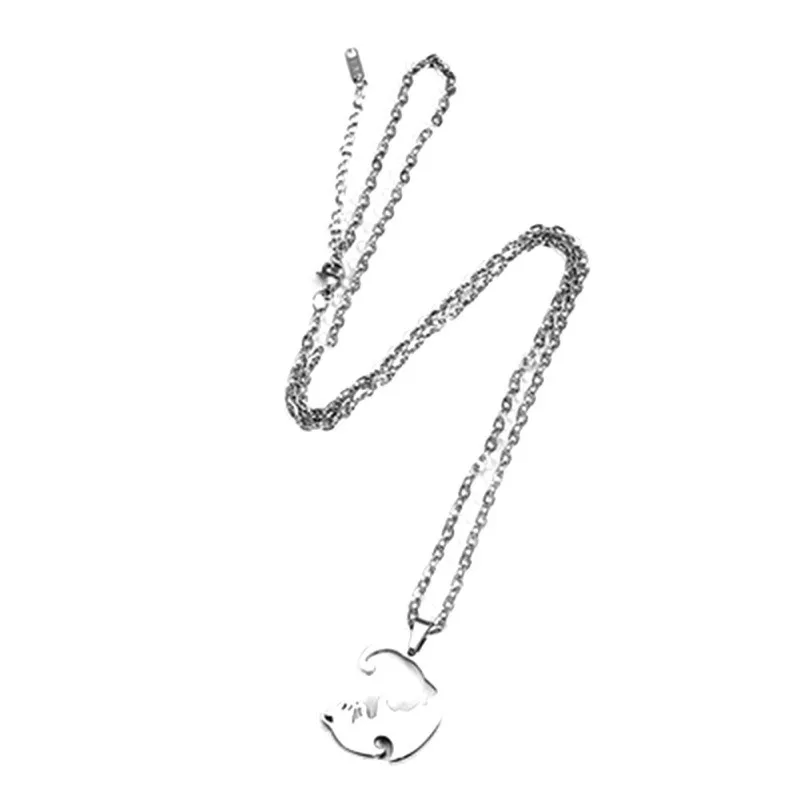 Ожерелье с подвеской в виде кошки для пары ювелирное изделие котенка черного и