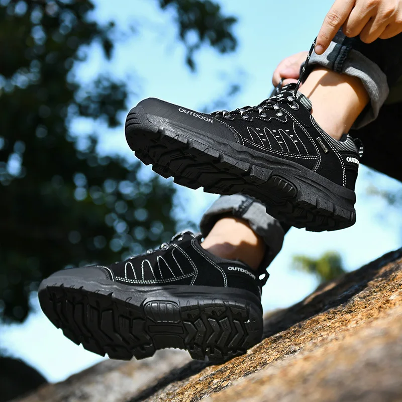 

2020 men's new waterproof space leather out shoes men's 40-48 yards non-slip wear-resistant leisure travel hiking shoes