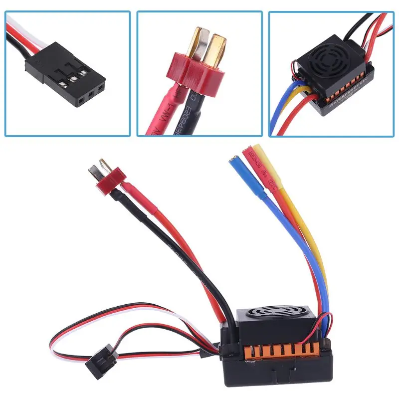

Brushless Motor 1/10, 60A Waterproof ESC Electric Speed Controller for RC Part Accessory R7RB