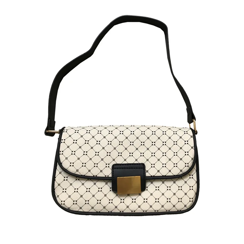 

Fashion Geometric Printing Underarm Bags Women PU Leather Shoulder Bags Brand Design Luxury Handbags Female Travel Messenger Bag