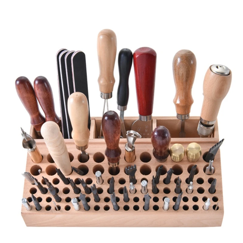 

Leather Diy Tool/Woodworking Diy Tool Wooden Leathercraft Tools Rack Stand 53CB