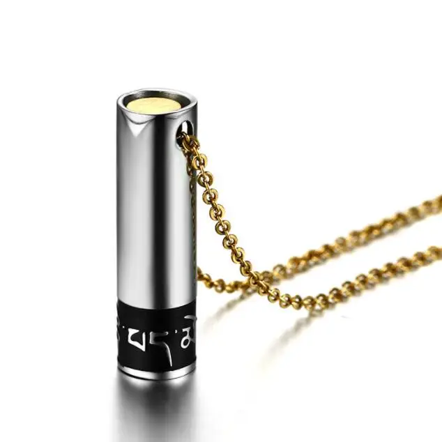 Титановая Сталь шесть слов ожерелье с мантрами Ом Мани Падме Хум молитвенная