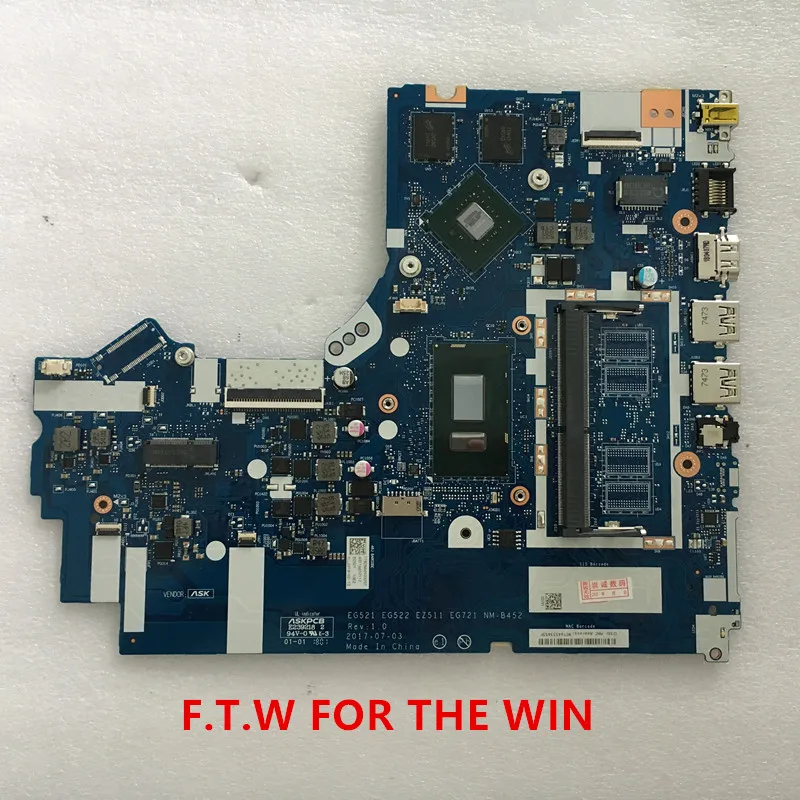 Verkauf MB 5B20P99233 Para Lenovo 320-17IKB Laptop Motherboard RAM 4G CPU I5-8250U NM-B452 100% Probado