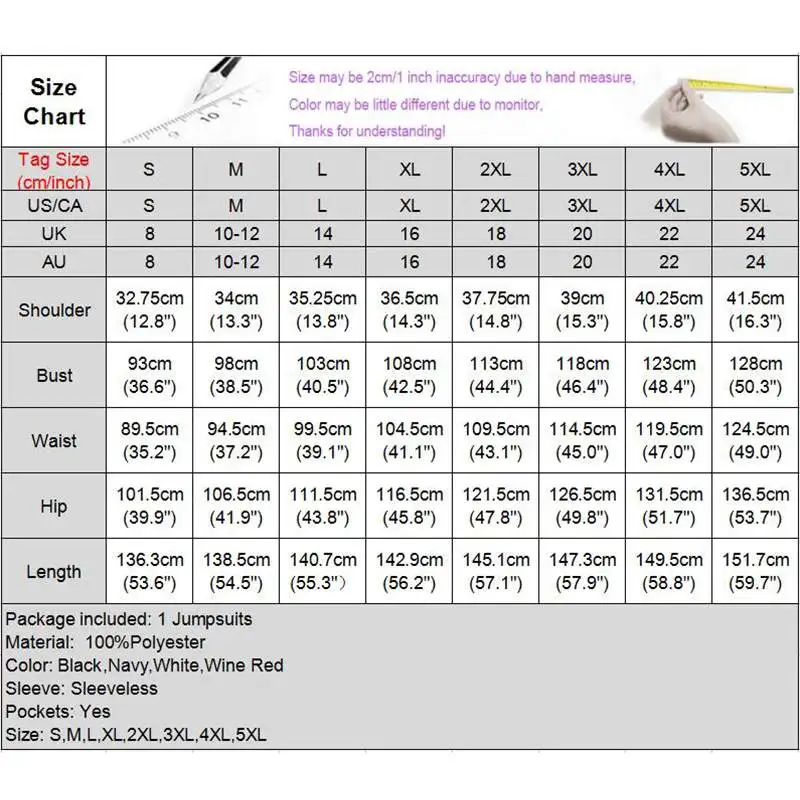 

Fashion Rompers Casual V-neck Jumpsuits VONDA Womens Jumpsuits Wide Leg Pants Pantalon Autumn Solid Sleeveless Playsuits S-5XL