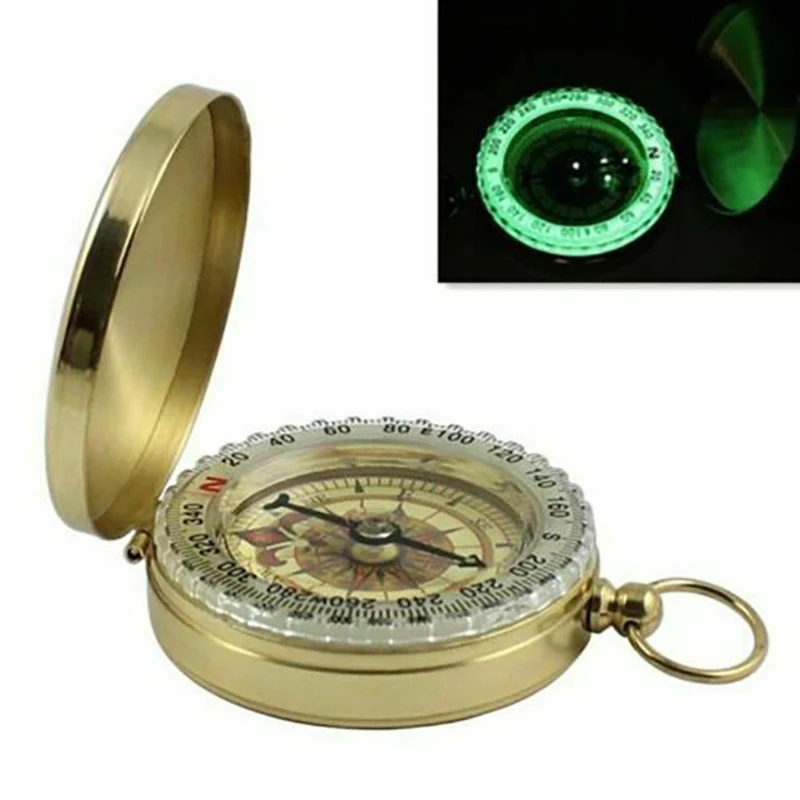 

Portable Compass Brass Keychain Watch Pocket Outdoor Camping Hiking Navigation FK88
