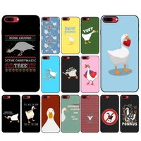 untitled goose game interesting duck phone case for iphone 13 11 12 pro xs max 8 7 6 6s plus x 5s se 2020 xr cover
